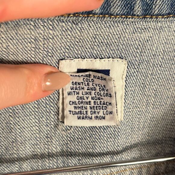 GAP FACTORY Light Wash Cotton Denim Jean Long Sleeve Zip Up Jacket Women XS 90s - Picture 9 of 9